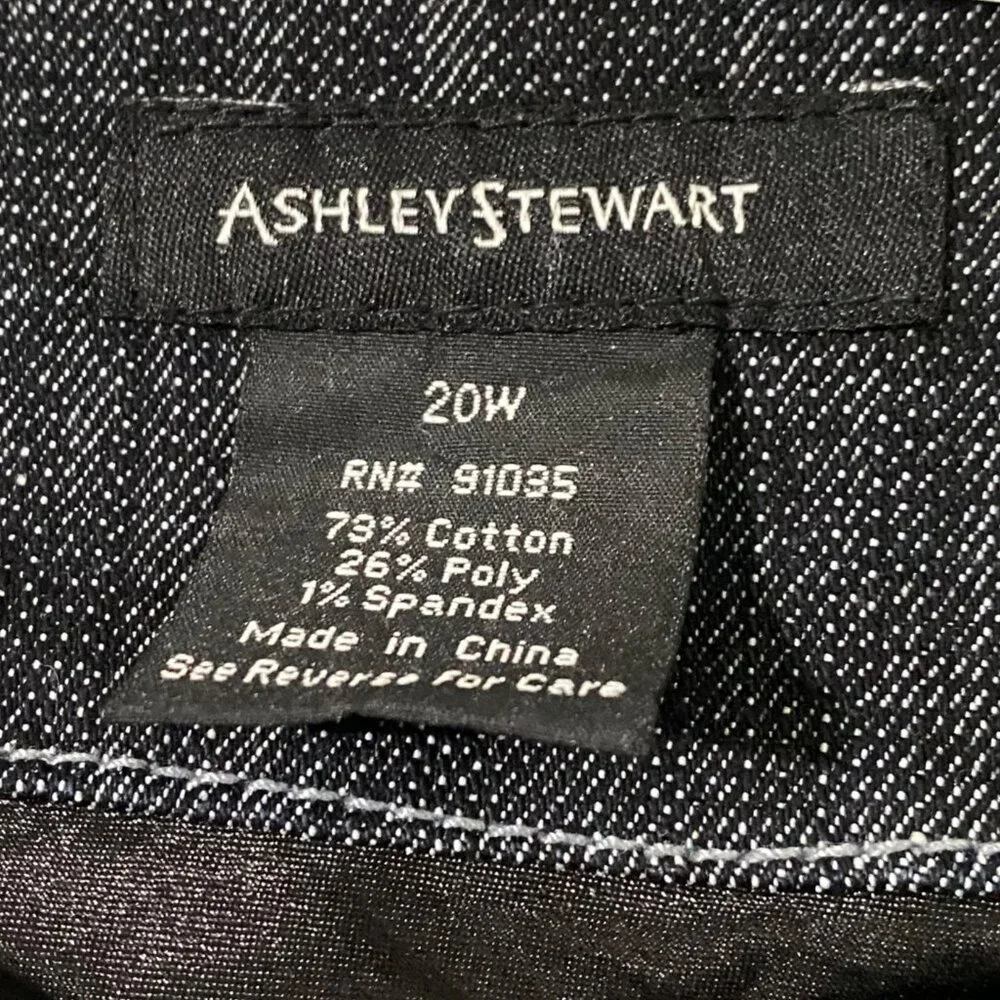 Ashley Stewart Jean Jacket 20W Blue Elevated Moto Style Front Zip‎ Project Piece